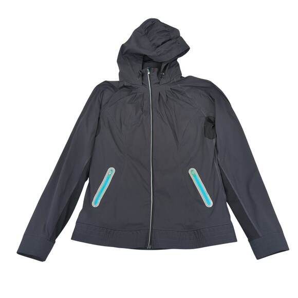 Lucy Activewear Gray Lightweight Running Jacket Full Zip Hooded Women's Medium‎ - Picture 1 of 10